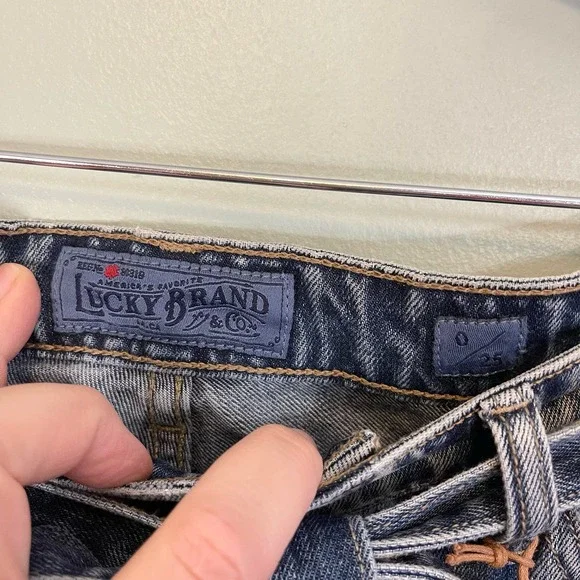 LUCKY BRAND Womens Blue Sienna Slim Patch Boyfriend Belted Bow Jeans Size 25 NWT - Picture 4 of 9